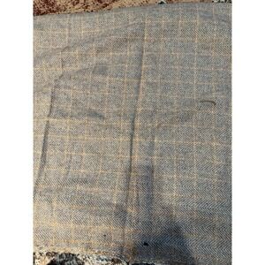 VTG Wool Fabric 2+ Yds Plaid Hounds tooth Brown Some Holes